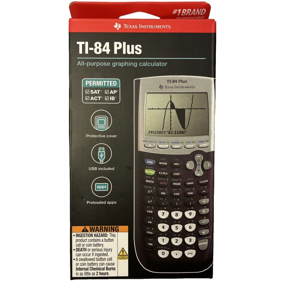 Texas Instruments TI-84 Plus Graphing Calculator - Black NIB